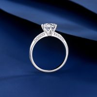 Lady Classic Style Geometric Sterling Silver Inlay Moissanite Zircon Rings main image 4