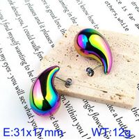 1 Pair Modern Style Water Droplets Plating Stainless Steel 18K Gold Plated Ear Studs sku image 60