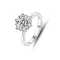 Dame Fleur Argent Sterling Incruster Moissanite Anneaux main image 2