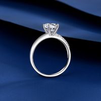 Classic Style Round Sterling Silver Inlay Moissanite Rings main image 3
