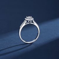 Sweet Heart Shape Sterling Silver Inlay Moissanite Rings main image 3