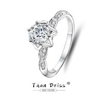 Classic Style Flower Sterling Silver Inlay Moissanite Rings sku image 7