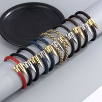 Hip-hop Rock Geometric Stainless Steel Plating Men's Bangle main image 6