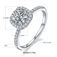 Einfacher Stil Pendeln Einfarbig Sterling Silber Diamant Moissanit Weißgold Plattiert Ringe sku image 2