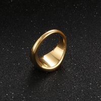 Titanium Steel 18K Gold Plated Classic Style Plating Solid Color Rings main image 5