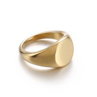 Titanium Steel 18K Gold Plated Classic Style Plating Solid Color Rings main image 3