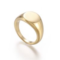 Titanium Steel 18K Gold Plated Classic Style Plating Solid Color Rings main image 2