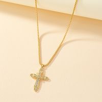 Vacation Cross Alloy Ferroalloy Plating Inlay Acrylic Glass 14k Gold Plated Women's Pendant Necklace main image 1