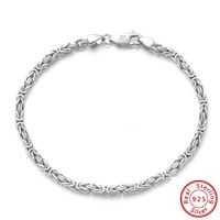 Simple Style Solid Color Sterling Silver Polishing Plating Chain 18k Gold Plated White Gold Plated Silver Plated Bracelets main image 1
