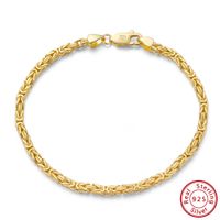 Simple Style Solid Color Sterling Silver Polishing Plating Chain 18k Gold Plated White Gold Plated Silver Plated Bracelets main image 5