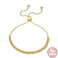 Simple Style Stripe Sterling Silver Polishing Plating Chain Chain 14k Gold Plated White Gold Plated Silver Plated Bracelets main image 4