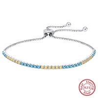 Classic Style Shiny Round Sterling Silver Plating Chain Inlay Zircon White Gold Plated Rhodium Plated Silver Plated Tennis Bracelet sku image 1