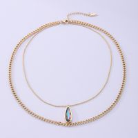 Simple Style Water Droplets Stainless Steel Plating Inlay Zircon 18k Gold Plated Necklace main image 2