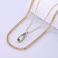 Simple Style Water Droplets Stainless Steel Plating Inlay Zircon 18k Gold Plated Necklace sku image 1