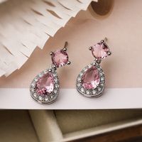 1 Pair Simple Style Commute Geometric Plating Inlay Copper Zircon 18k Gold Plated Drop Earrings main image 4