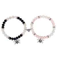 Classic Style Spider Artificial Crystal Agate Metal Beaded Handmade Couple Bracelets main image 4