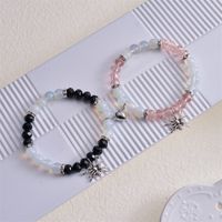 Classic Style Spider Artificial Crystal Agate Metal Beaded Handmade Couple Bracelets main image 2