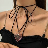 Retro Simple Style Heart Shape Mixed Materials Women's Pendant Necklace main image 6