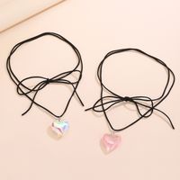 Retro Simple Style Heart Shape Mixed Materials Women's Pendant Necklace main image 5