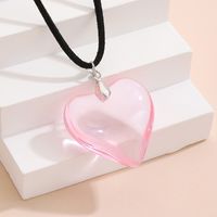 Retro Simple Style Heart Shape Mixed Materials Women's Pendant Necklace sku image 1