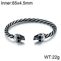 Rock Punk Skull Titanium Steel Men's Bangle sku image 3