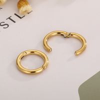 1 Pair Simple Style Solid Color Plating Stainless Steel Gold Plated Earrings main image 3