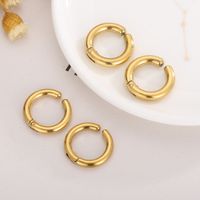 1 Pair Simple Style Solid Color Plating Stainless Steel Gold Plated Earrings main image 1