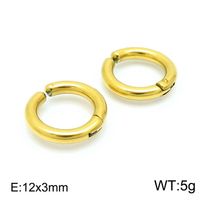 1 Pair Simple Style Solid Color Plating Stainless Steel Gold Plated Earrings sku image 4