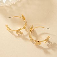 1 Pair Retro Flower Butterfly Plating Alloy Gold Plated Ear Studs main image 5