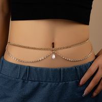 Glam Solid Color Alloy Plating Inlay Rhinestones 14k Gold Plated Women's Waist Chain main image 1