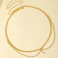 Glam Solid Color Alloy Plating Inlay Rhinestones 14k Gold Plated Women's Waist Chain main image 3