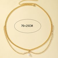 Glam Solid Color Alloy Plating Inlay Rhinestones 14k Gold Plated Women's Waist Chain main image 4