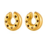 1 Pair Simple Style Solid Color Plating Stainless Steel 18K Gold Plated Ear Cuffs main image 2