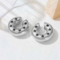 1 Pair Simple Style Solid Color Plating Stainless Steel 18K Gold Plated Ear Cuffs main image 4