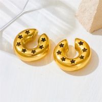 1 Pair Simple Style Solid Color Plating Stainless Steel 18K Gold Plated Ear Cuffs sku image 2