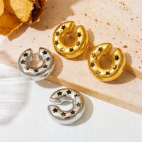 1 Pair Simple Style Solid Color Plating Stainless Steel 18K Gold Plated Ear Cuffs main image 8