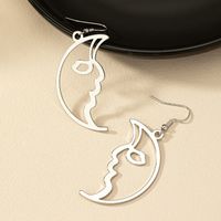 1 Pair Retro Funny Human Face Plating Alloy Gold Plated Drop Earrings main image 5