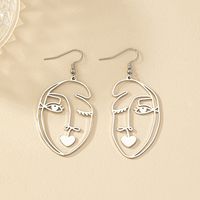 1 Pair Retro Commute Human Face Plating Alloy Gold Plated Drop Earrings main image 6