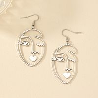 1 Pair Retro Commute Human Face Plating Alloy Gold Plated Drop Earrings main image 4