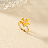 Retro Simple Style Flower Gold Plated Alloy Wholesale Rings main image 7