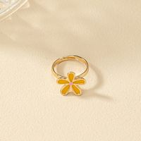 Retro Simple Style Flower Gold Plated Alloy Wholesale Rings sku image 1
