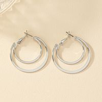 1 Pair Simple Style Commute Circle Plating Alloy Gold Plated Earrings main image 7