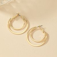 1 Pair Simple Style Commute Circle Plating Alloy Gold Plated Earrings main image 1