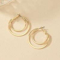 1 Pair Simple Style Commute Circle Plating Alloy Gold Plated Earrings main image 10