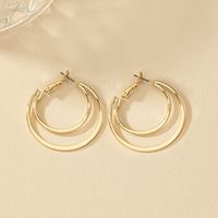 1 Pair Simple Style Commute Circle Plating Alloy Gold Plated Earrings main image 3