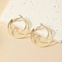 1 Pair Simple Style Commute Circle Plating Alloy Gold Plated Earrings main image 4