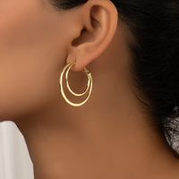 1 Pair Simple Style Commute Circle Plating Alloy Gold Plated Earrings main image 9