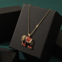 Classic Style Elephant Copper Plating Gold Plated Pendant Necklace main image 4