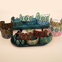 Bohemian Rhombus Seed Bead Rope Knitting Tassel Couple Drawstring Bracelets main image 5