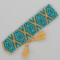 Bohemian Rhombus Seed Bead Rope Knitting Tassel Couple Drawstring Bracelets sku image 10